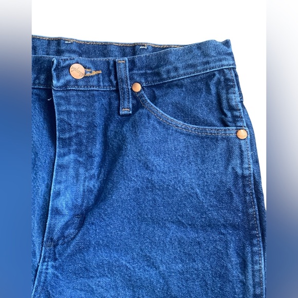WRANGLERS Mens 936DEN Straight Leg Slim Fit Rough Blue Jeans 31 X 30 EUC - Picture 10 of 12